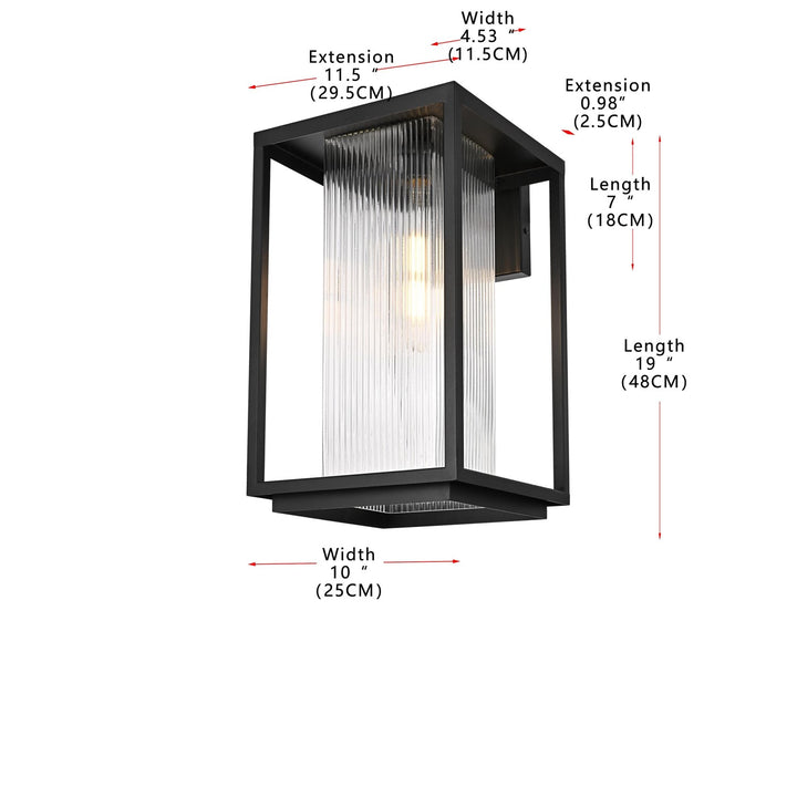 10 Inch Outdoor Wall Sconce In Black
