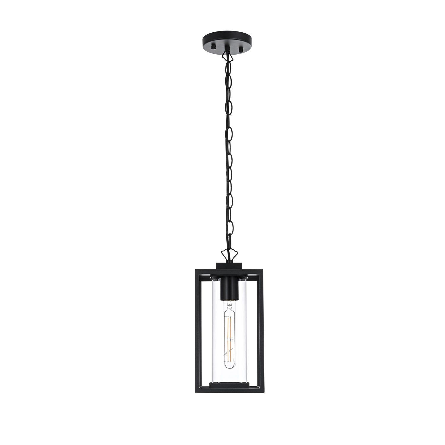 6 Inch Outdoor Pendant In Black by Elegant Lighting