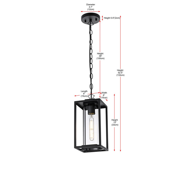 6 Inch Outdoor Pendant In Black