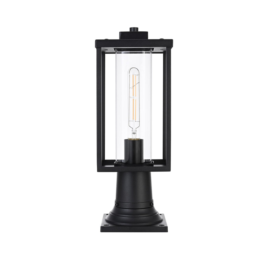 6 Inch Outdoor Post Light In Black by Elegant Lighting