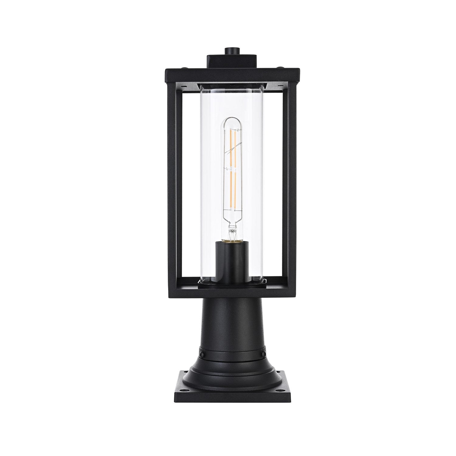 6 Inch Outdoor Post Light In Black by Elegant Lighting