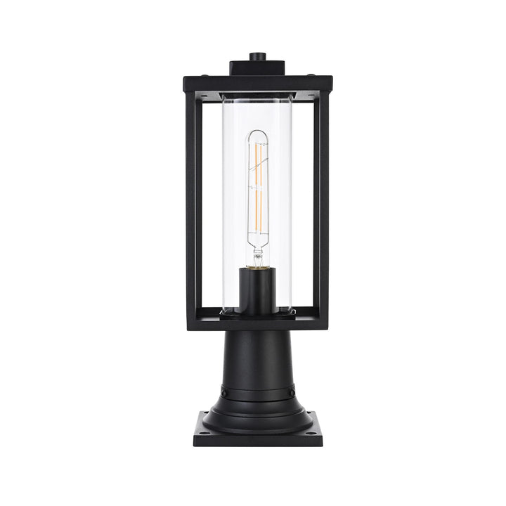 6 Inch Outdoor Post Light In Black by Elegant Lighting