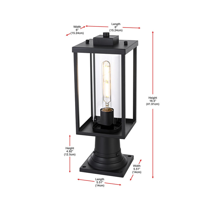 6 Inch Outdoor Post Light In Black