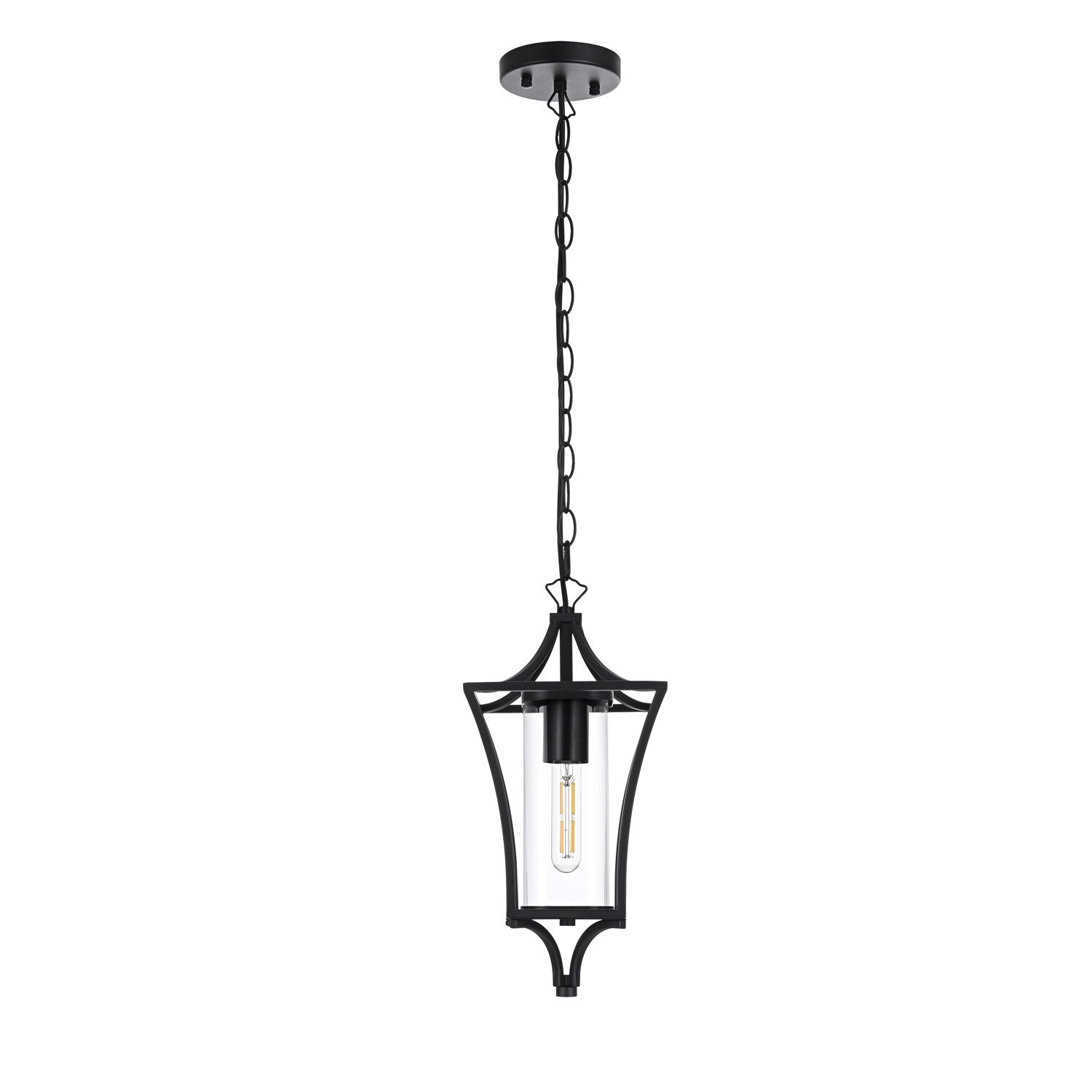 7 Inch Outdoor Pendant In Black by Elegant Lighting
