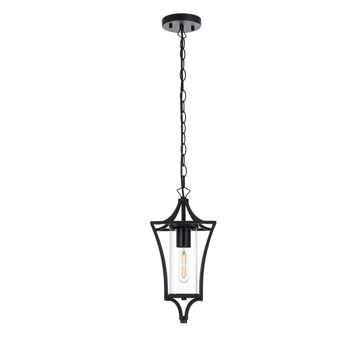 7 Inch Outdoor Pendant In Black by Elegant Lighting