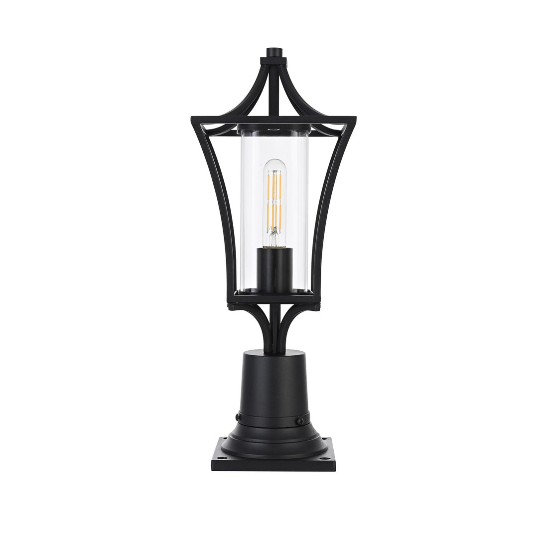 7 Inch Outdoor Post Light In Black by Elegant Lighting