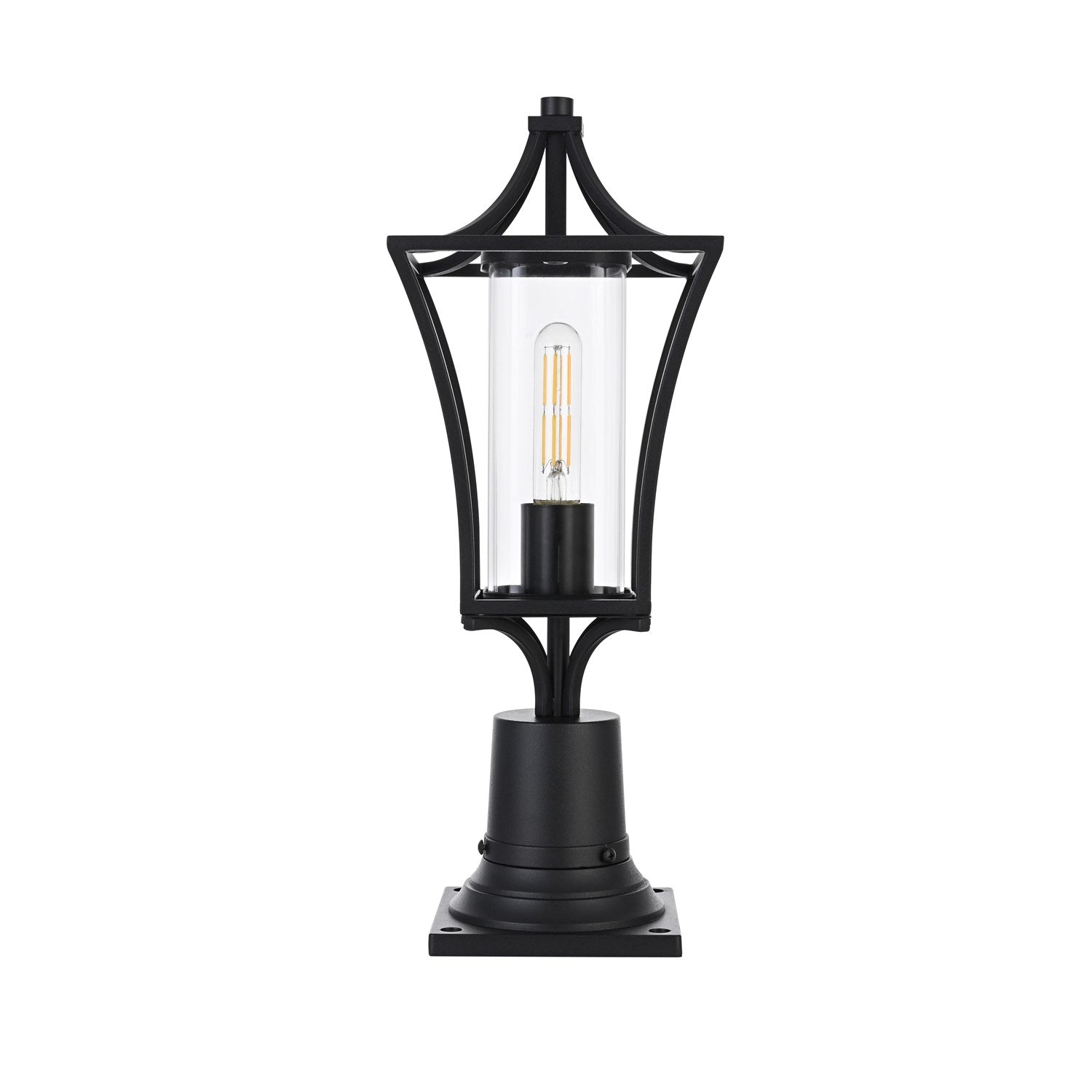 7 Inch Outdoor Post Light In Black by Elegant Lighting