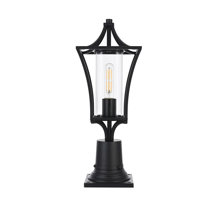 7 Inch Outdoor Post Light In Black by Elegant Lighting