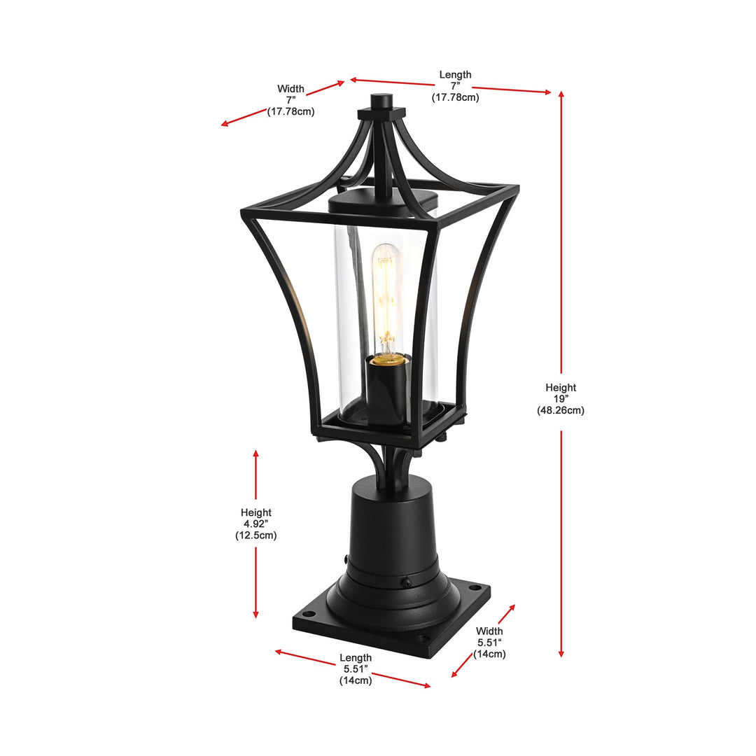7 Inch Outdoor Post Light In Black
