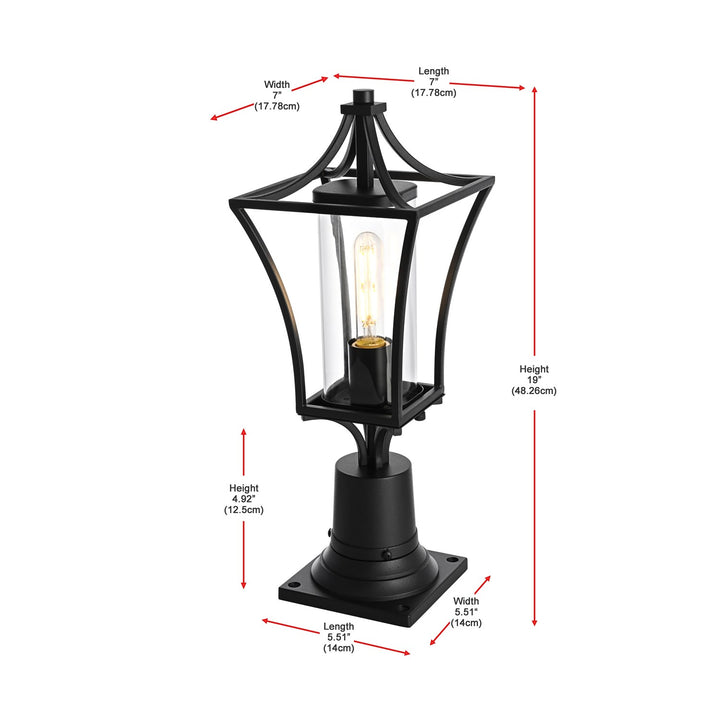 7 Inch Outdoor Post Light In Black