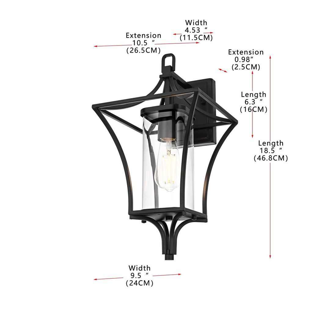 9.5 Inch Outdoor Wall Sconce In Black