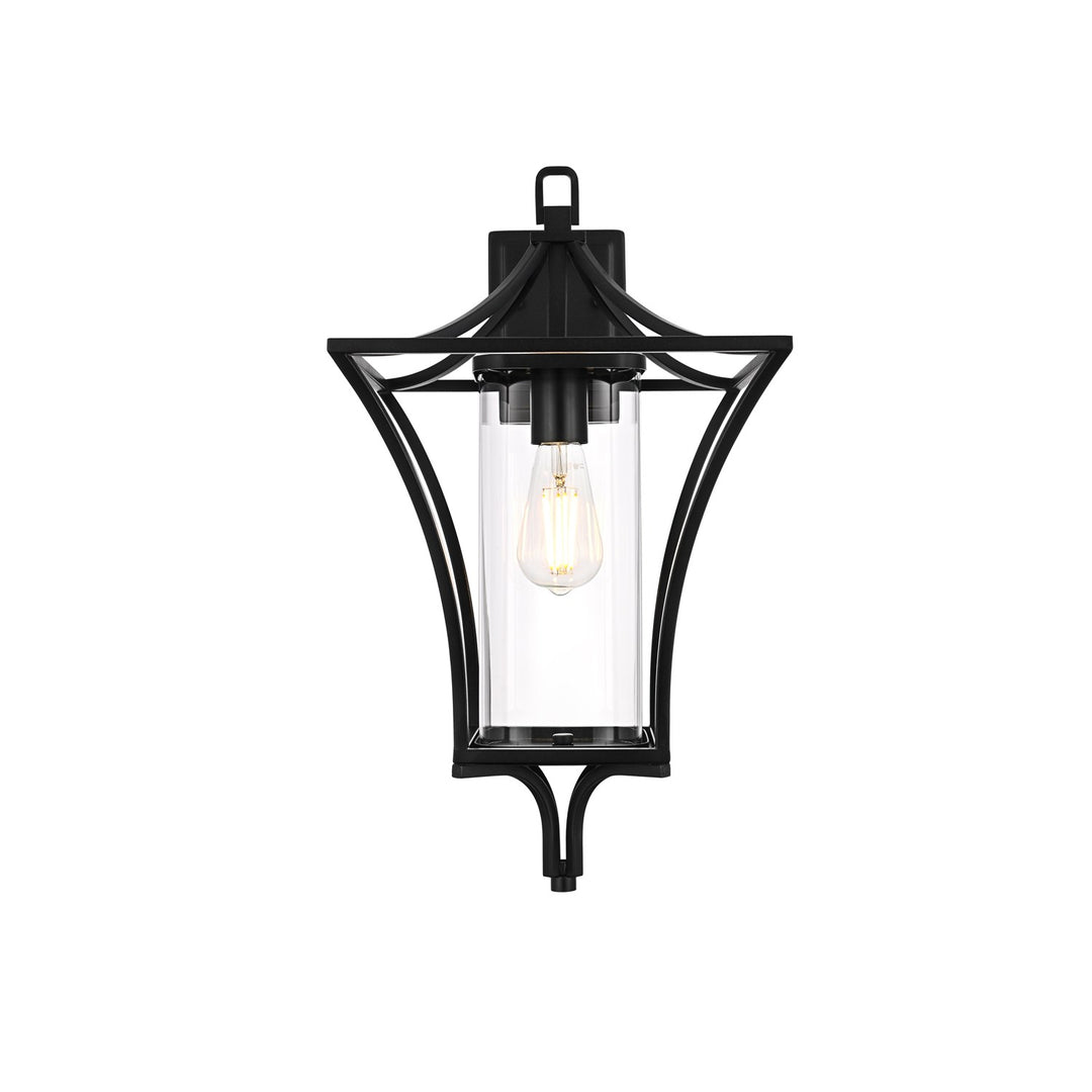 12 Inch Outdoor Wall Sconce In Black by Elegant Lighting