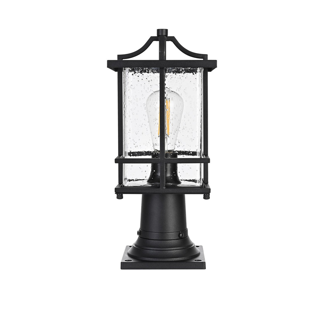 7 Inch Outdoor Post Light In Black by Elegant Lighting
