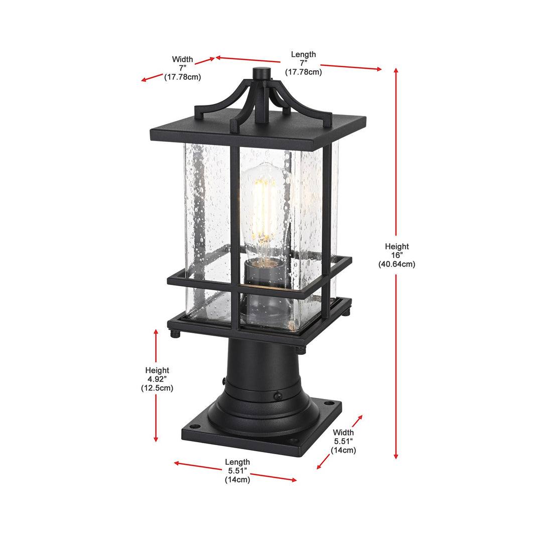 7 Inch Outdoor Post Light In Black