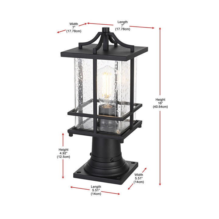 7 Inch Outdoor Post Light In Black