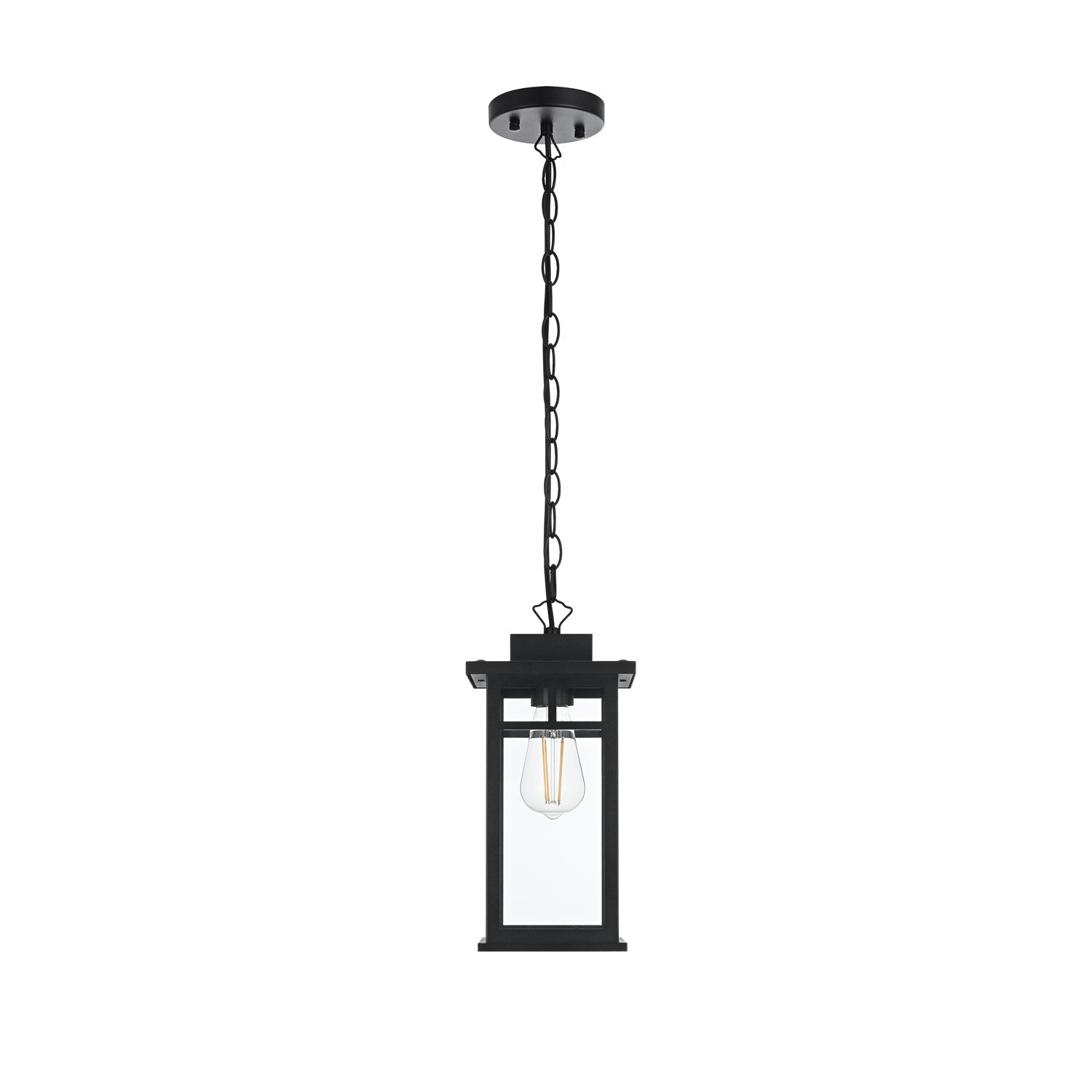 6.5 Inch Outdoor Pendant In Black by Elegant Lighting