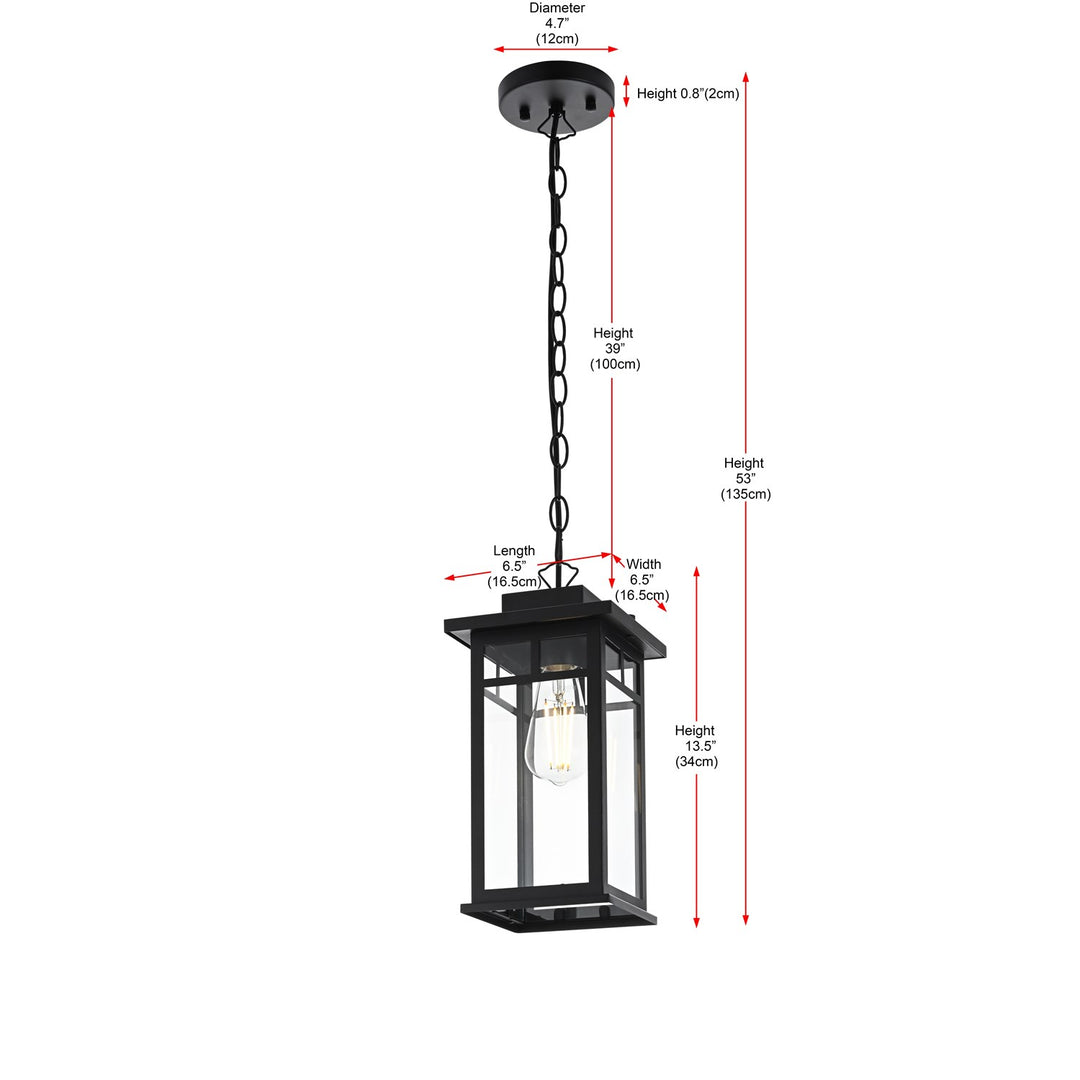 6.5 Inch Outdoor Pendant In Black