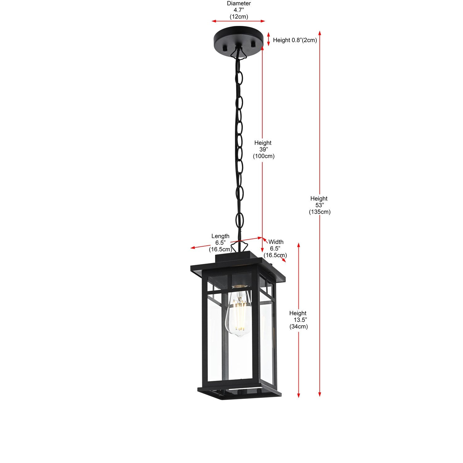 6.5 Inch Outdoor Pendant In Black