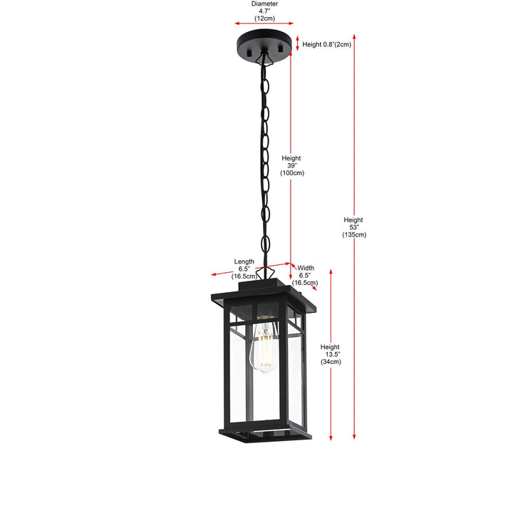6.5 Inch Outdoor Pendant In Black