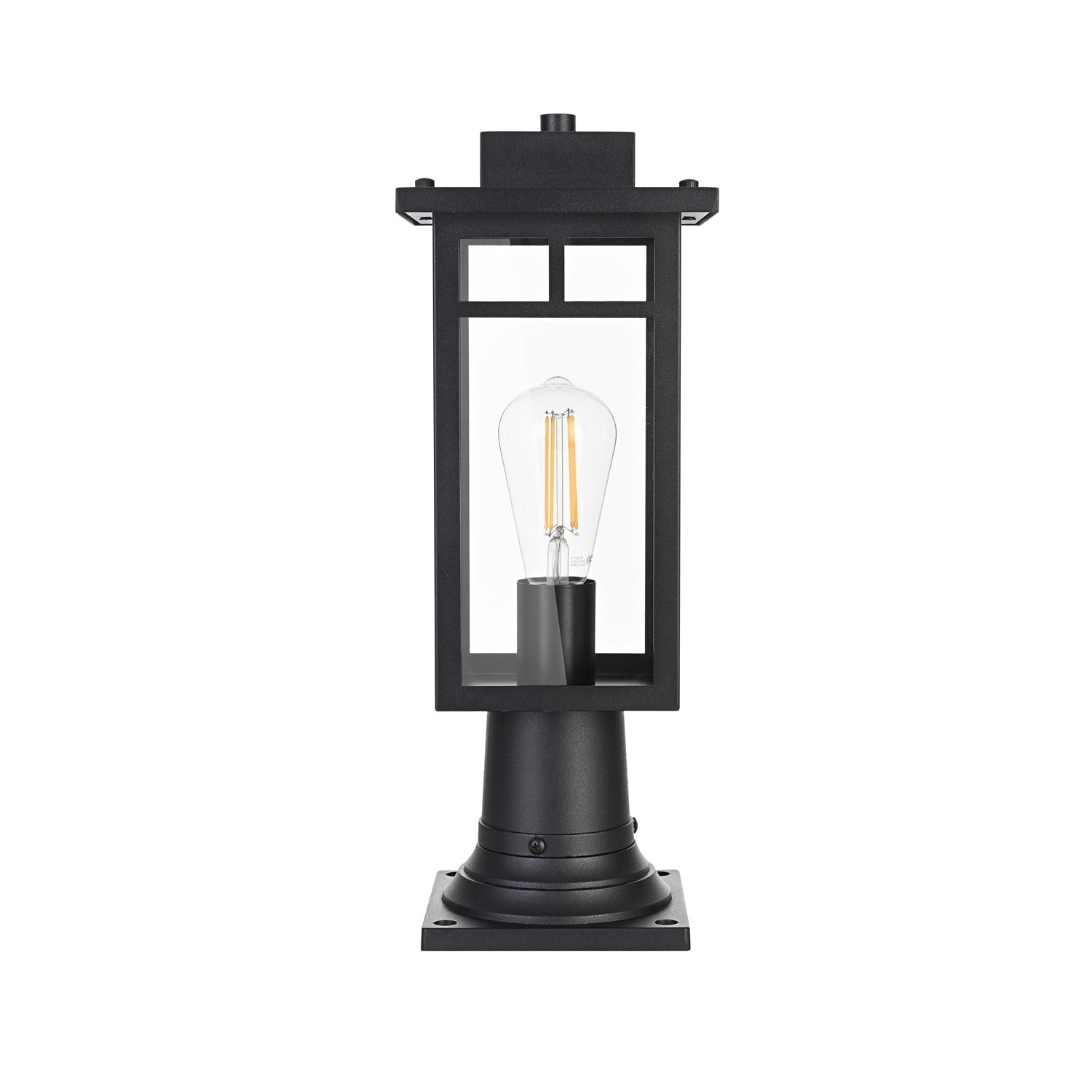 6.5 Inch Outdoor Post Light In Black by Elegant Lighting