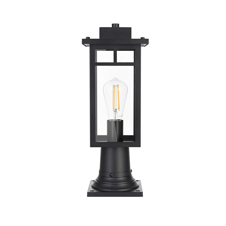 6.5 Inch Outdoor Post Light In Black by Elegant Lighting