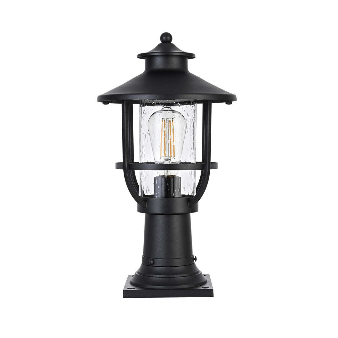 9 Inch Outdoor Post Light In Black by Elegant Lighting