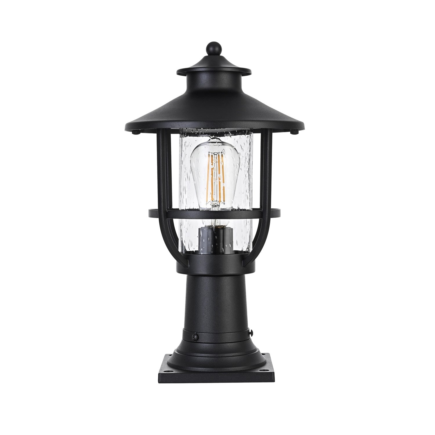 9 Inch Outdoor Post Light In Black by Elegant Lighting