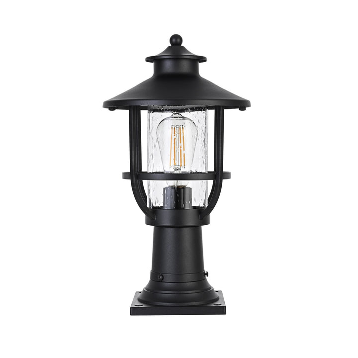 9 Inch Outdoor Post Light In Black by Elegant Lighting