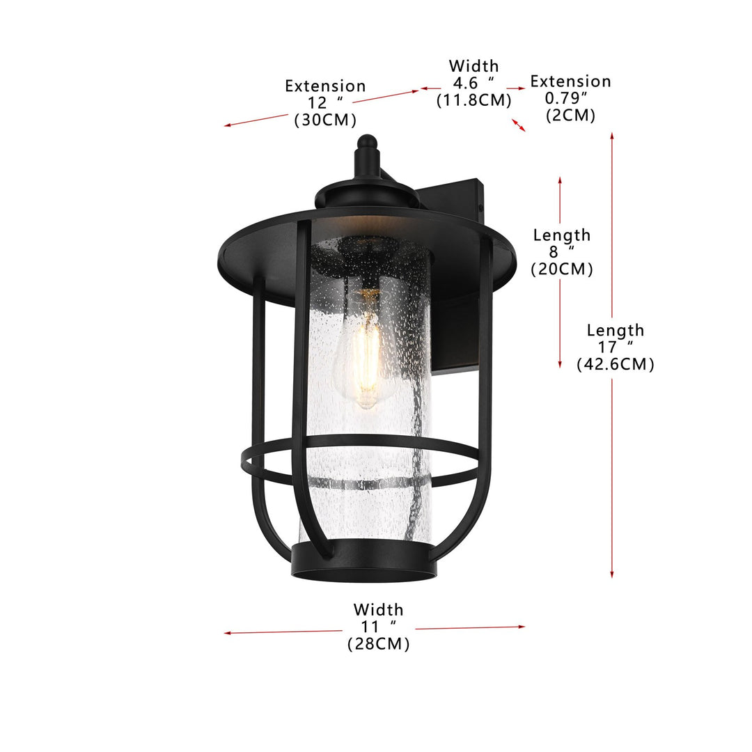 11 Inch Outdoor Wall Sconce In Black