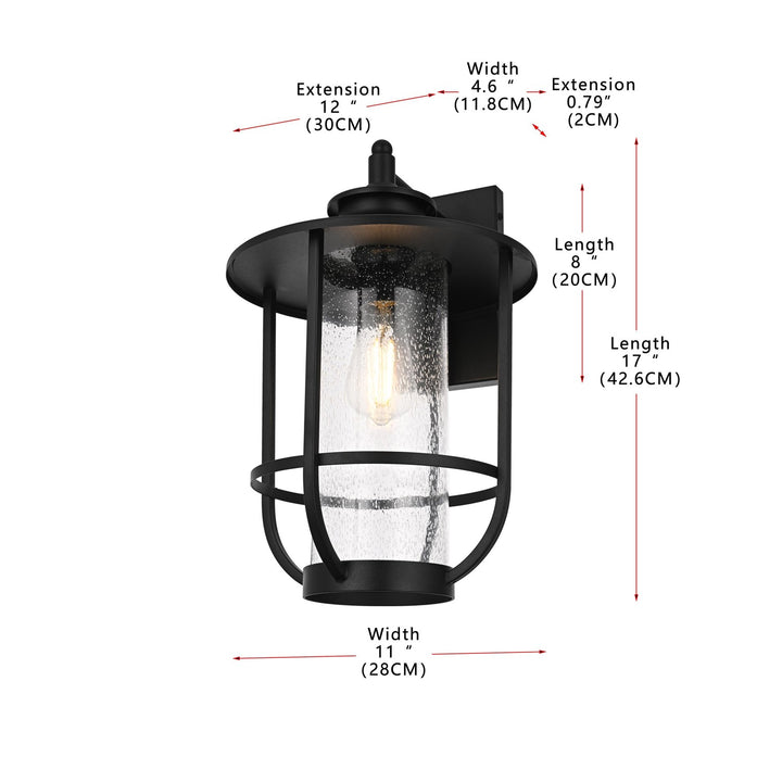 11 Inch Outdoor Wall Sconce In Black