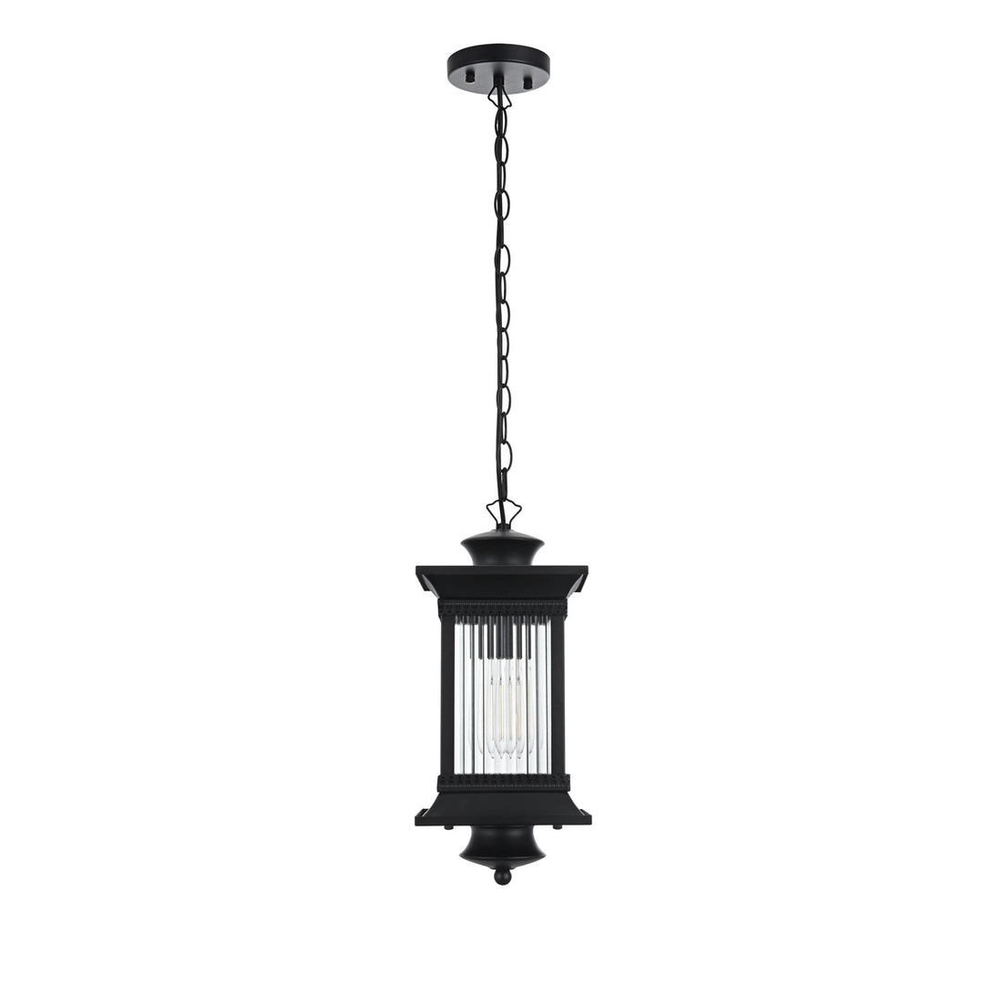 7.5 Inch Outdoor Pendant In Black by Elegant Lighting