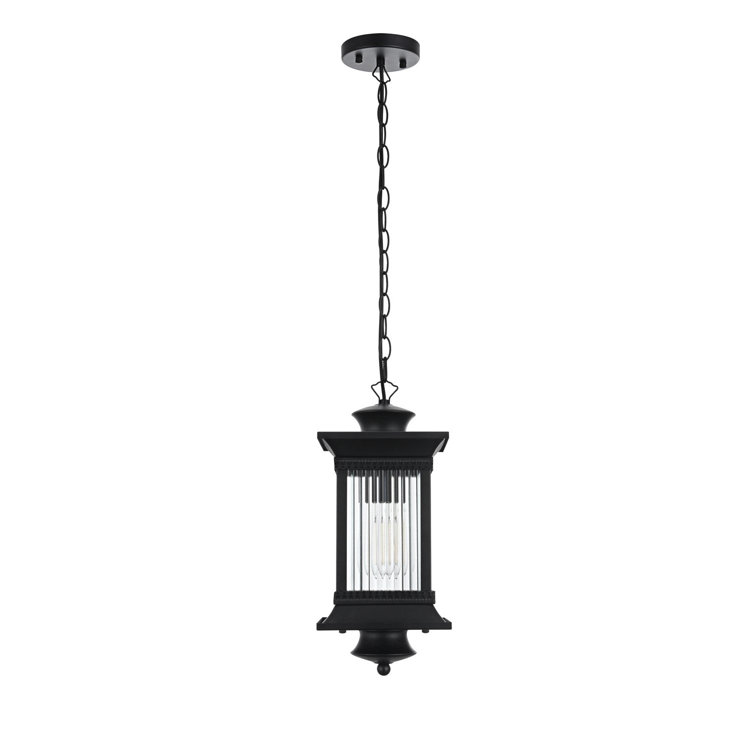 7.5 Inch Outdoor Pendant In Black by Elegant Lighting