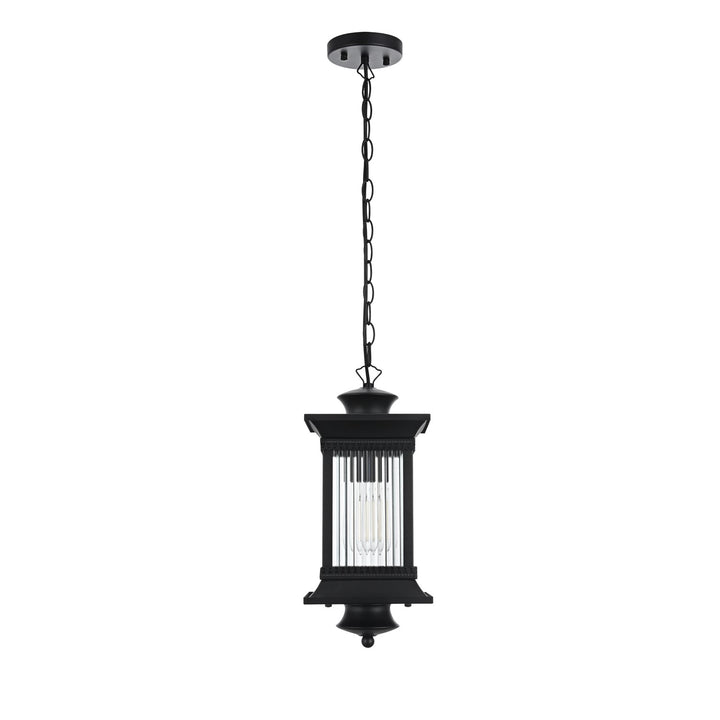 7.5 Inch Outdoor Pendant In Black by Elegant Lighting