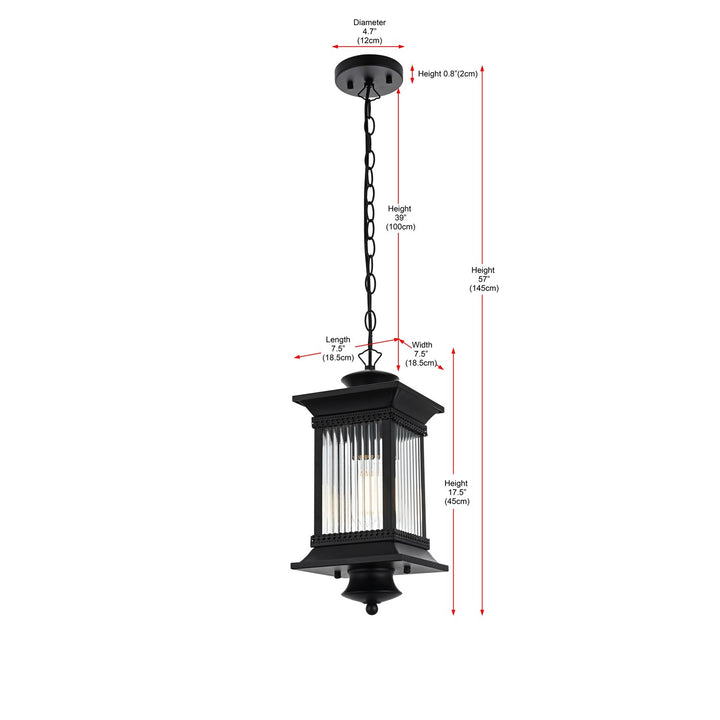 7.5 Inch Outdoor Pendant In Black