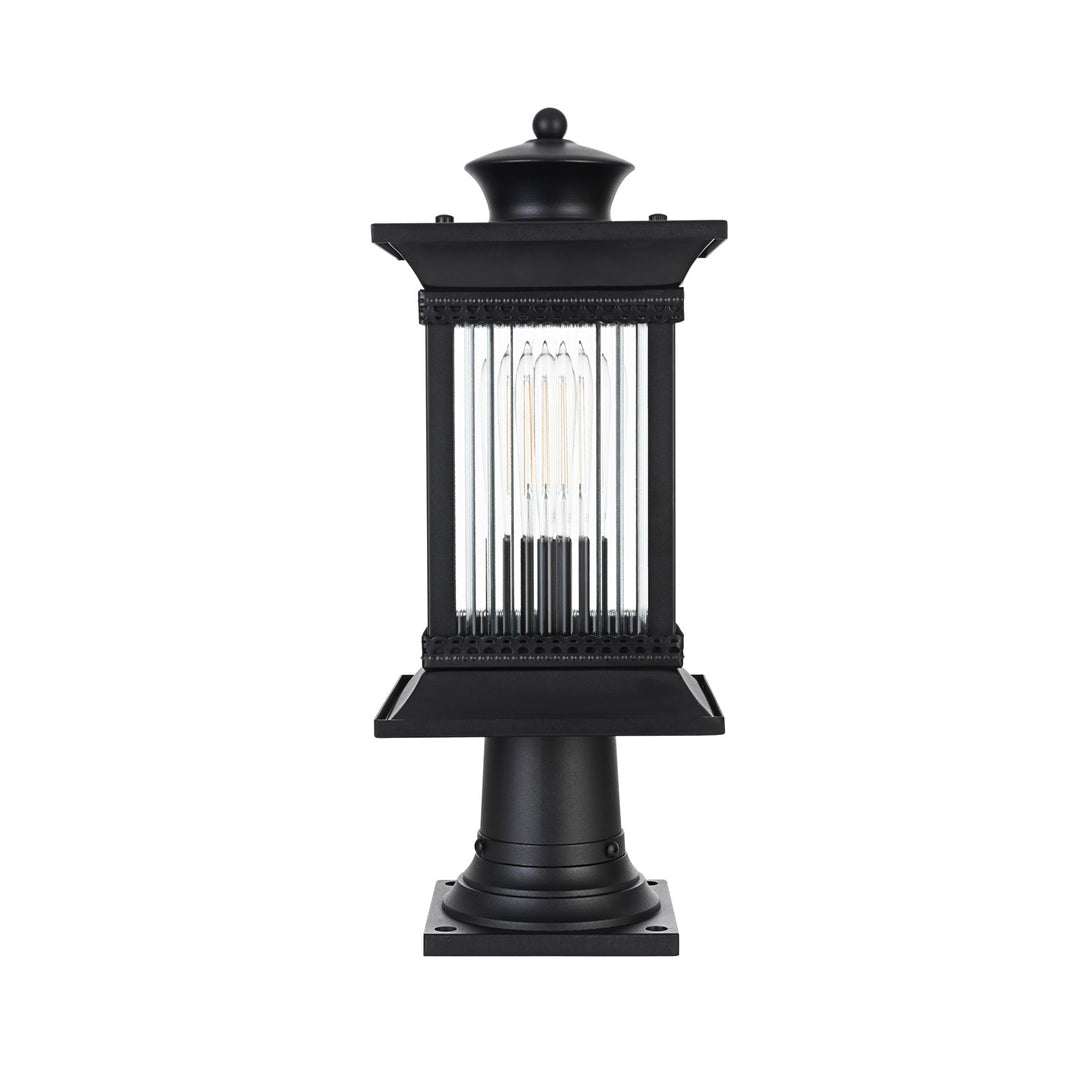 7.5 Inch Outdoor Post Light In Black by Elegant Lighting