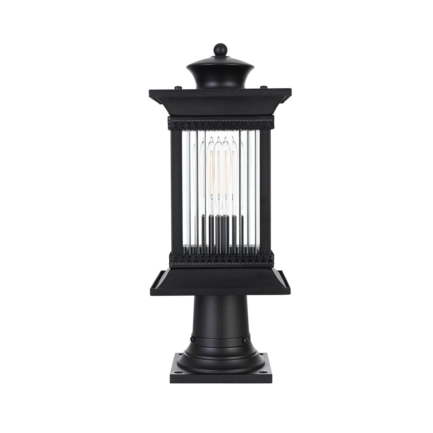 7.5 Inch Outdoor Post Light In Black by Elegant Lighting