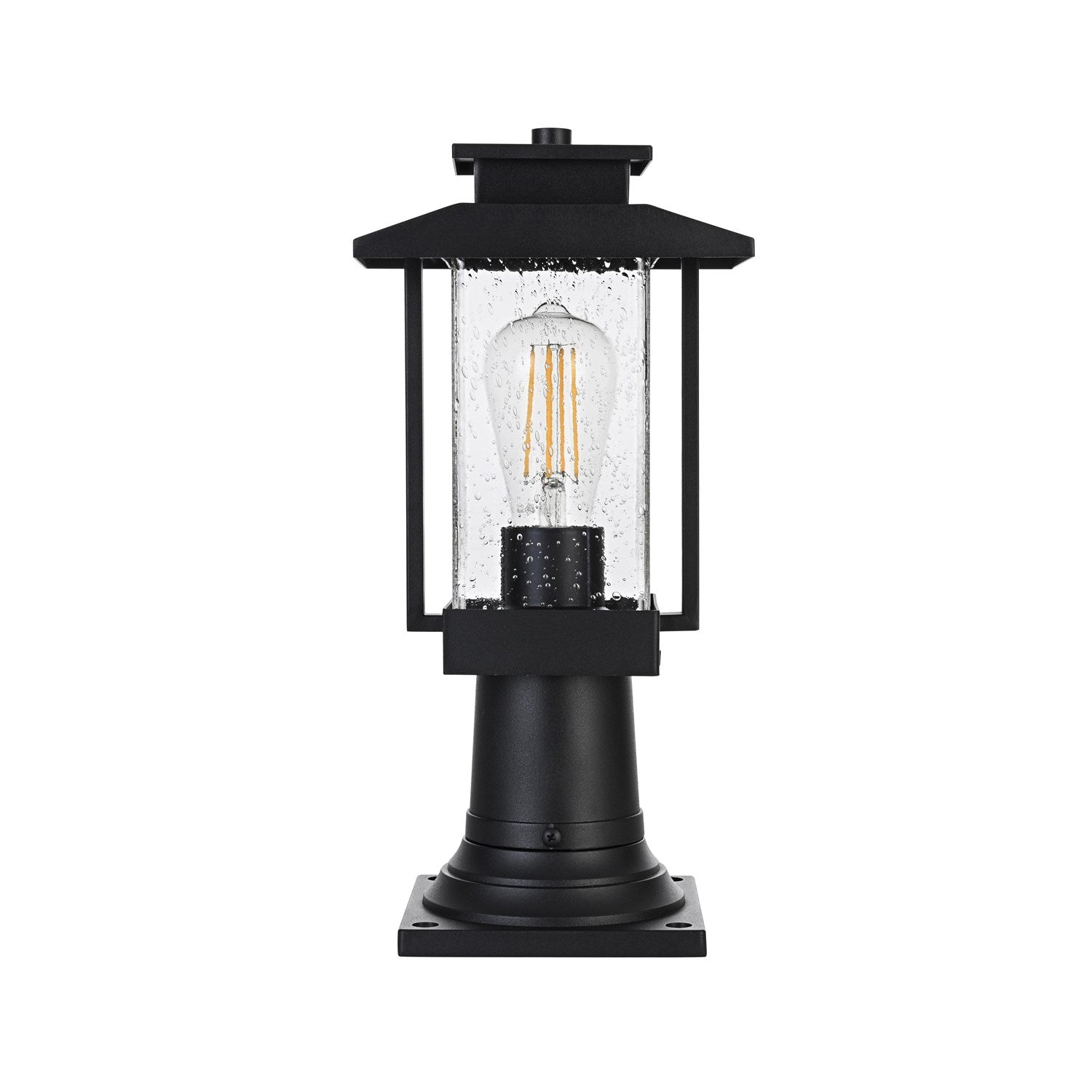 7 Inch Outdoor Post Light In Black by Elegant Lighting