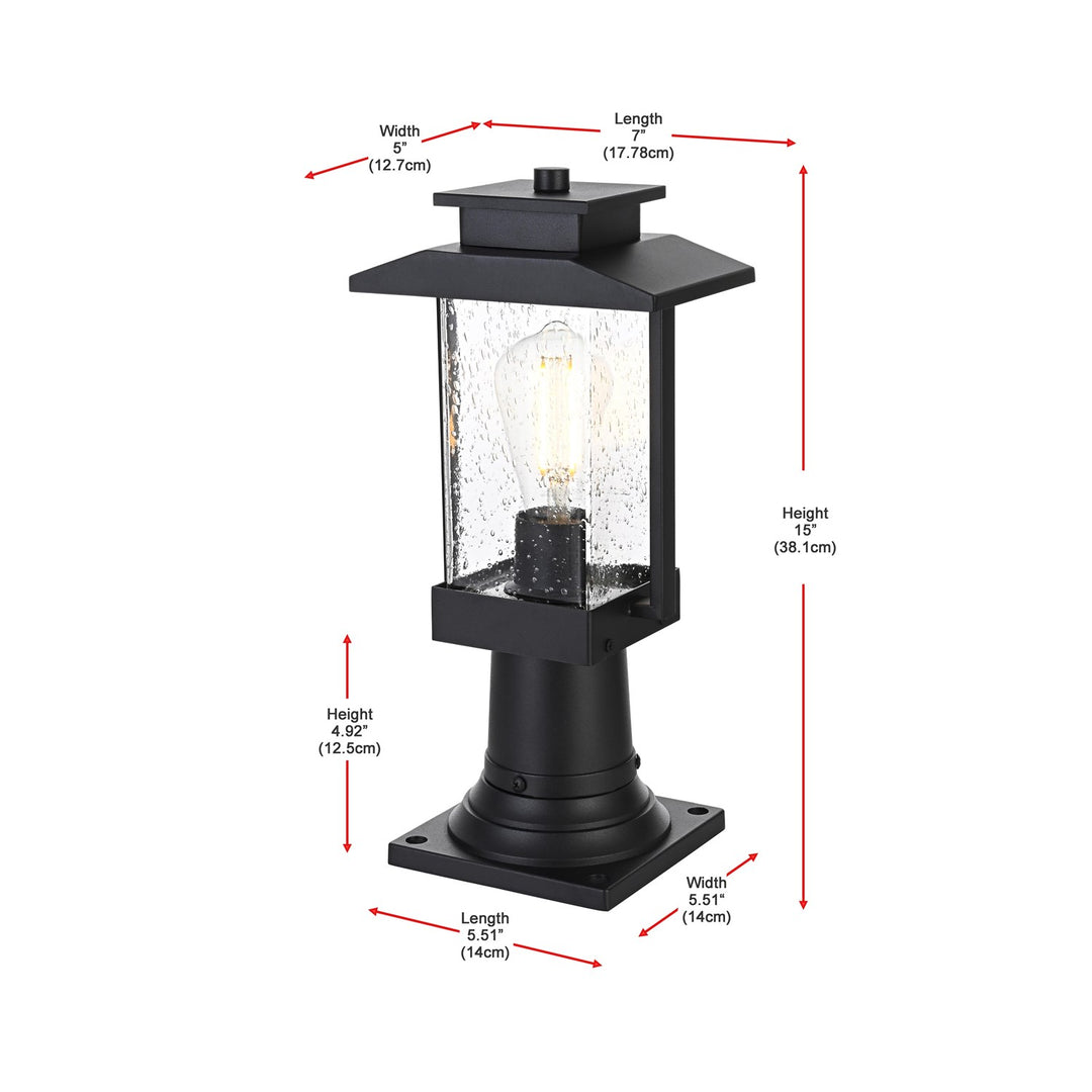 7 Inch Outdoor Post Light In Black