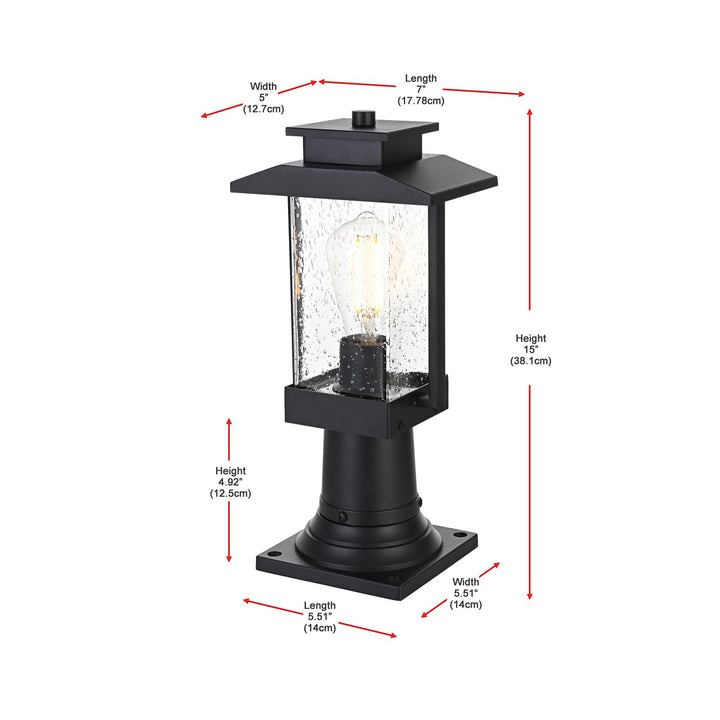 7 Inch Outdoor Post Light In Black