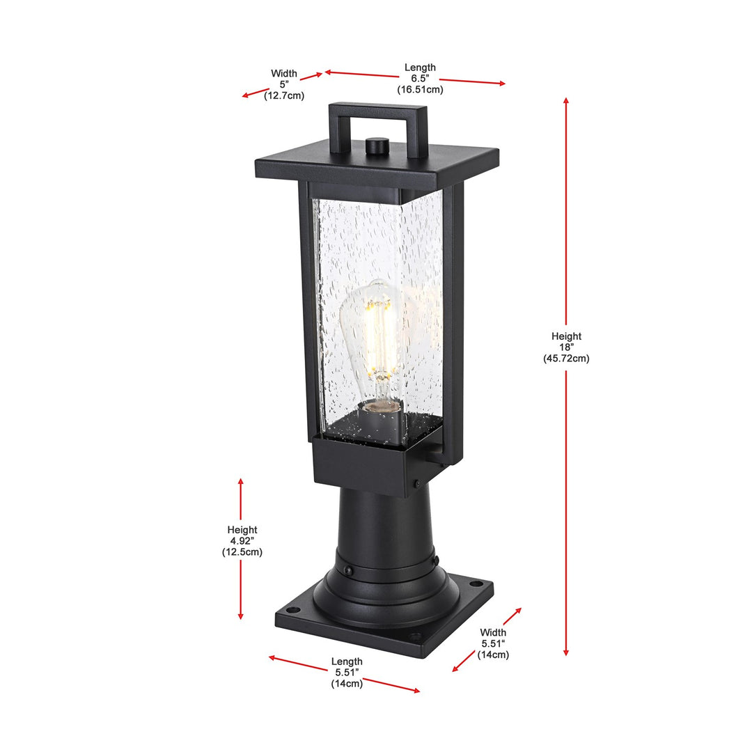 6.5 Inch Outdoor Post Light In Black