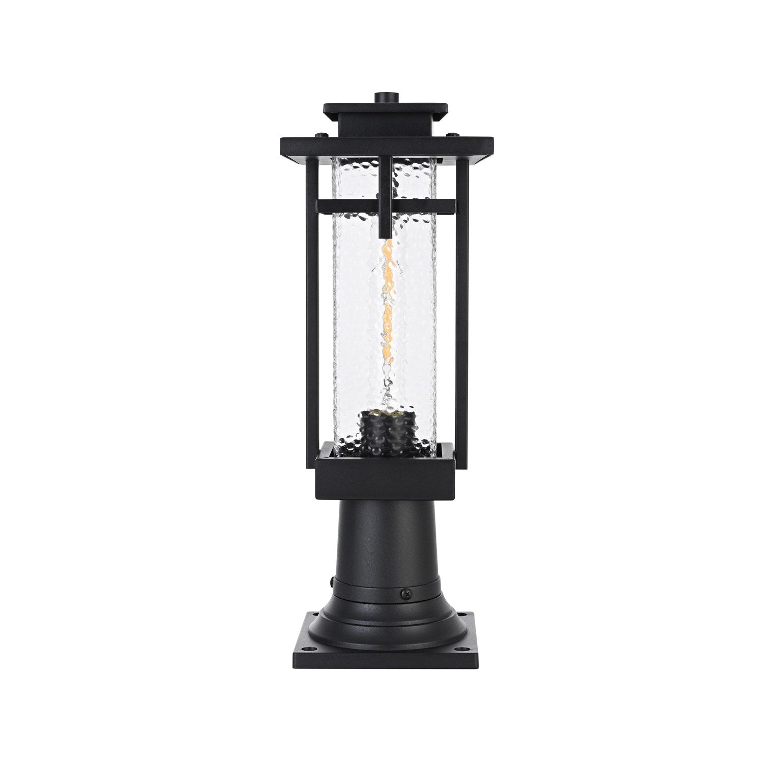 6 Inch Outdoor Post Light In Black by Elegant Lighting