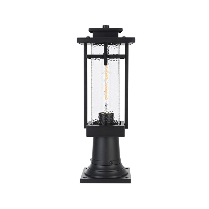 6 Inch Outdoor Post Light In Black by Elegant Lighting