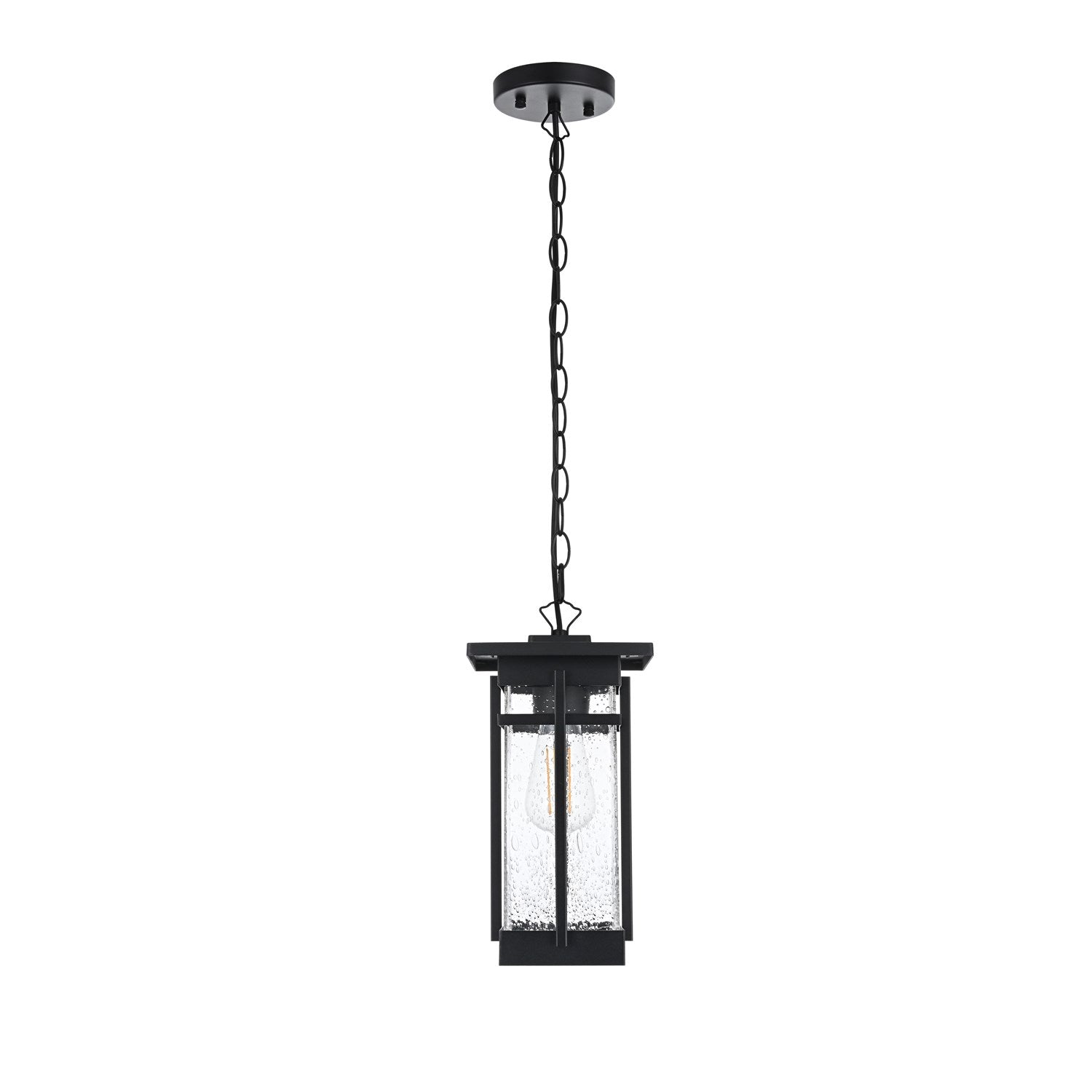 6.5 Inch Outdoor Pendant In Black by Elegant Lighting