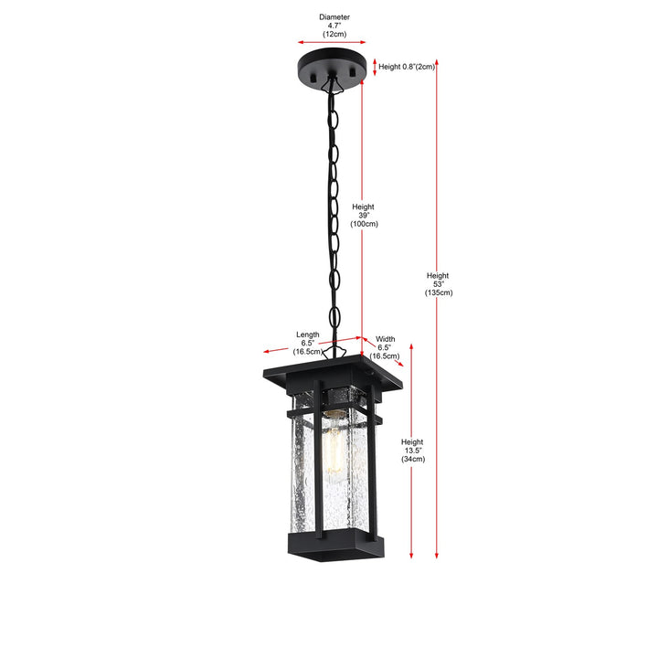 6.5 Inch Outdoor Pendant In Black