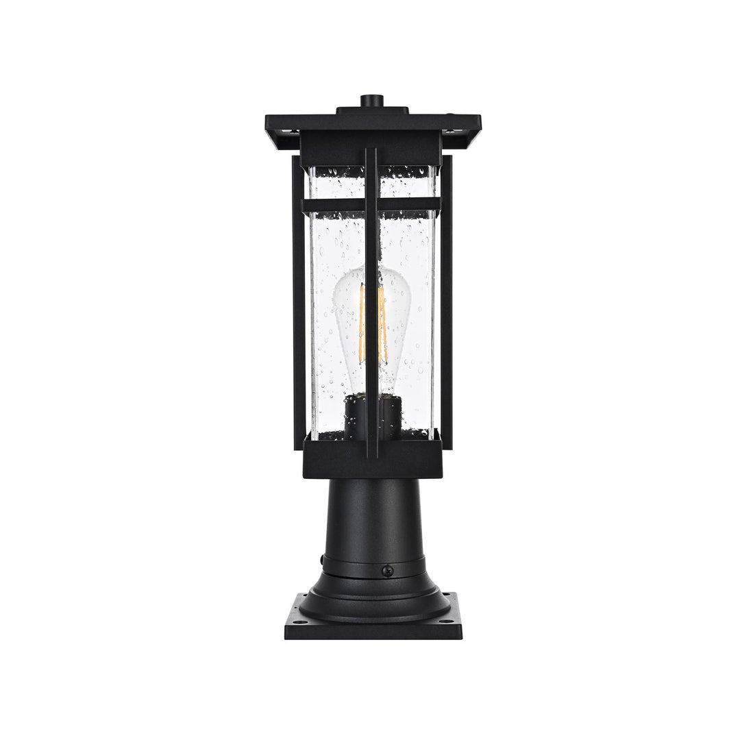 6.5 Inch Outdoor Post Light In Black by Elegant Lighting