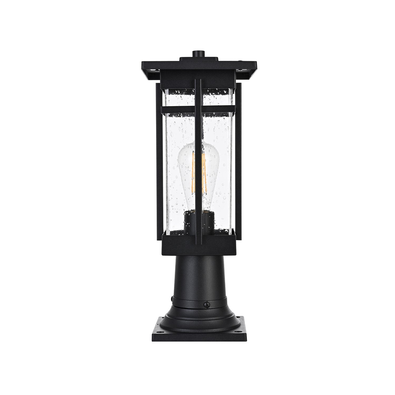 6.5 Inch Outdoor Post Light In Black by Elegant Lighting