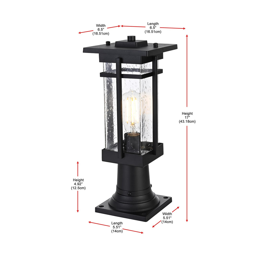 6.5 Inch Outdoor Post Light In Black