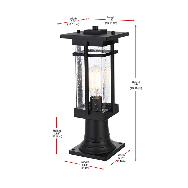 6.5 Inch Outdoor Post Light In Black