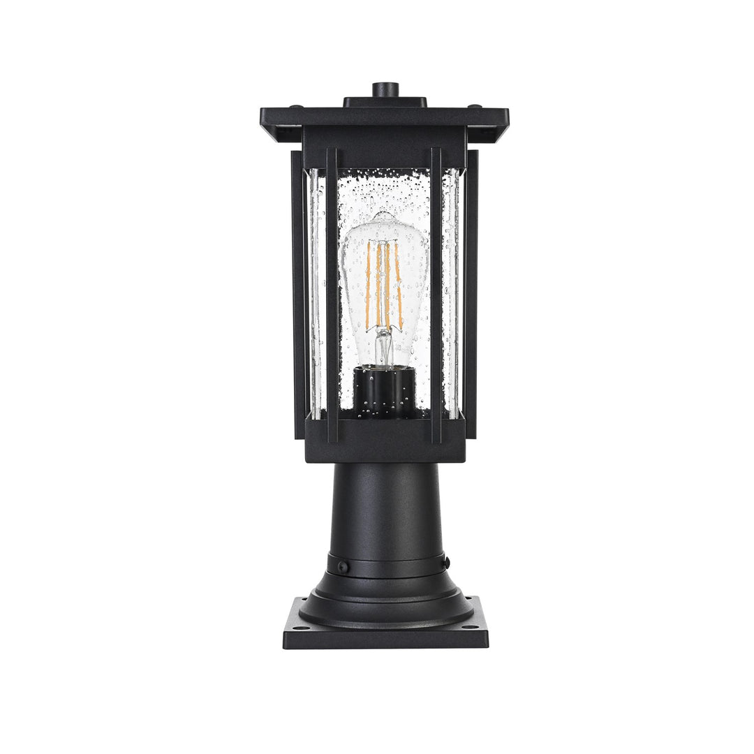 6.5 Inch Outdoor Post Light In Black by Elegant Lighting