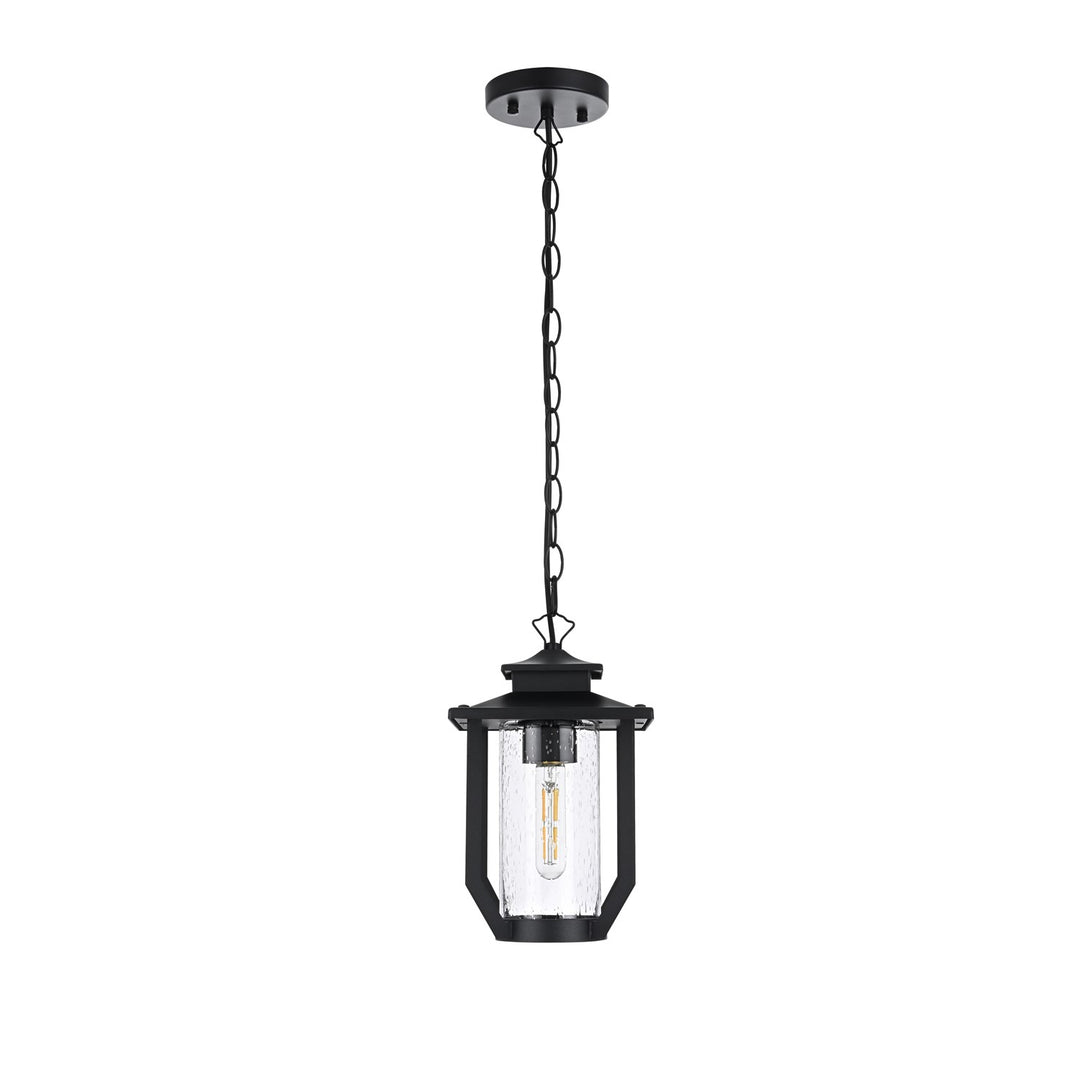 7 Inch Outdoor Pendant In Black by Elegant Lighting